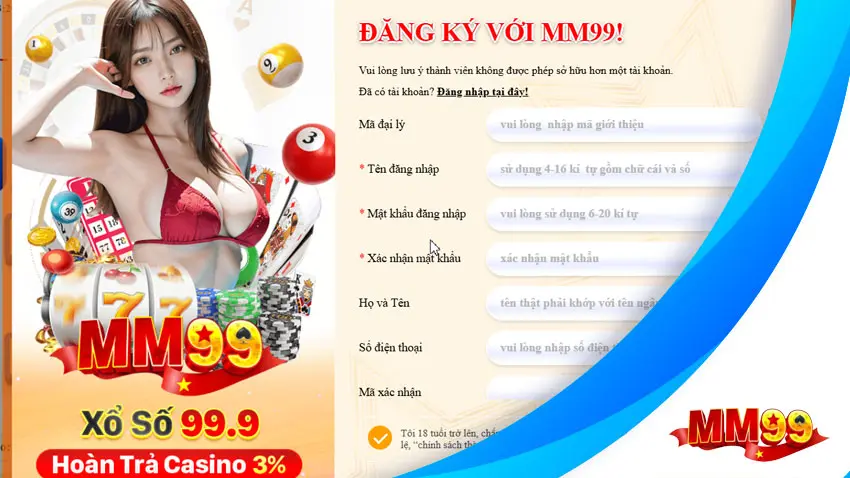 MM99 - Link Chính Thức Nhà Cái MM99 Slot Tặng 99K 9 Cách đăng ký mm99 cho thành viên mới
